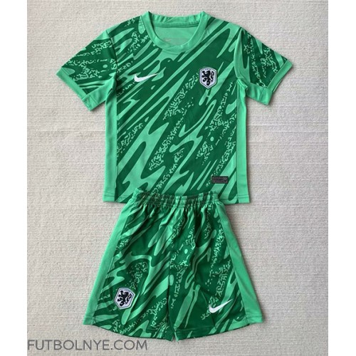 Camiseta Países Bajos Portero Primera Equipación para niños Eurocopa 2024 manga corta (+ pantalones cortos)